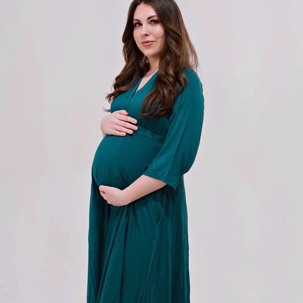 Teal labor postpartum gown lila